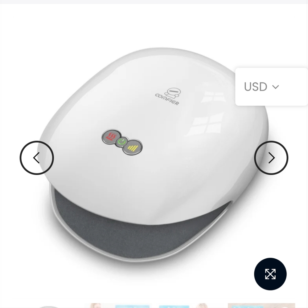 Comfier Wireless Hand Massager with Heat (White)-